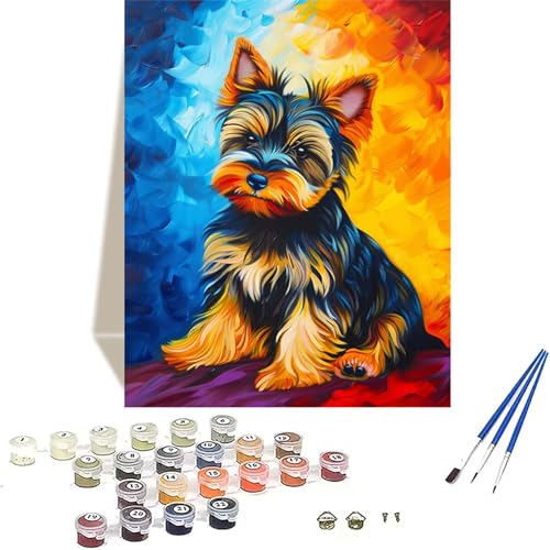 Tier Malen Nach Zahlen Erwachsene, Hund Malen Nach Zahlen kinder Leinwand mit Pinseln und Acrylfarbe, DIY Paint by Numbers Adult und Anfänger, für Home Decor, Geschenk - Ohne Rahmen 70 x 95 cm O-P von LUOLYYEI