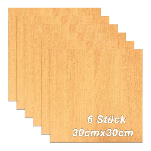 LUPATDY 6 StüCk Sperrholzplatte 3mm Lindensperrholz Holz,Holzplatten Zuschnitt Nach Maß,Multiplex Platte Holz,Holzplatten Zum Basteln für DIY Holz Laser, Laserbearbeitung,Modellbau,Deko,GemäLde von LUPATDY