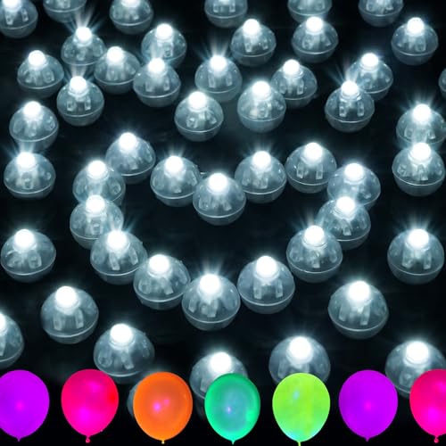 LURICO 100 Stück LED Ballons Lichter, Mini LED Licht Leuchtkugeln, LED Ballon Party lichter für Papierlaterne Weihnachten Hochzeit Geburtstag Party Dekoration (Weiße) von LURICO