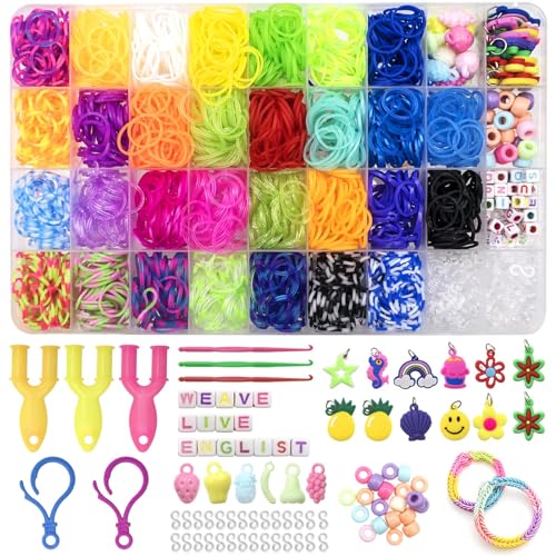 LURICO 1600+ Loom Bänder Set, 30 Farben Armbänder Selber Machen Gummibänder Kinder Basteln Schmuck Selber Machen Set Schmuckbastelsets für Kinder Mädchen Jungs von LURICO