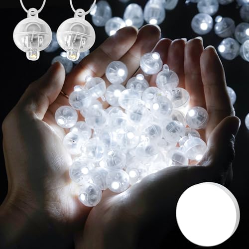 LURICO LED Ballons Lichter mit Haken, 100 Mini LED-Ballons Lichter, Mini LED Lichter Luftballons, Wasserdicht Beleuchtung für Papierlaternen Geburtstag Hochzeit Party Weihnachts von LURICO