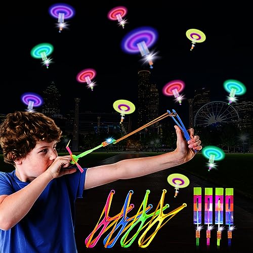 LURICO LED Flieger für Kinder, 12 Stück LED Leuchtspielzeug Partyartikel, LED Licht Leucht Propeller Spielzeug, Licht Hubschrauber, Hubschrauber LED Licht, Hubschrauber Fliegen Spielzeug von LURICO