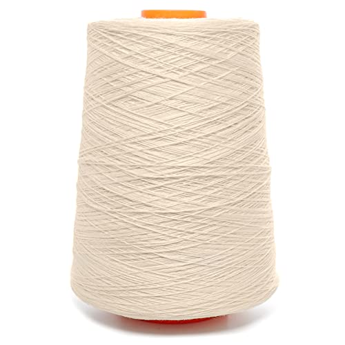 Lusie's Linen Garn – 100 % Leinen – 0,5 kg (510 g) Kegel – Cremeweiß – zum Weben, Häkeln, Stricken, Sticken (3-lagig) von LUSIE'S LINEN