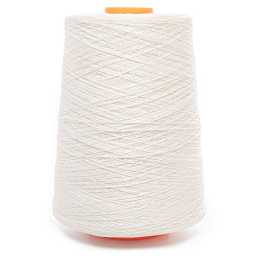 Lusie's Linen Garn – 100% Leinen – 0,5 kg (510 g) Kegel – Hellweiß – zum Weben, Häkeln, Stricken, Sticken (3-lagig) von LUSIE'S LINEN