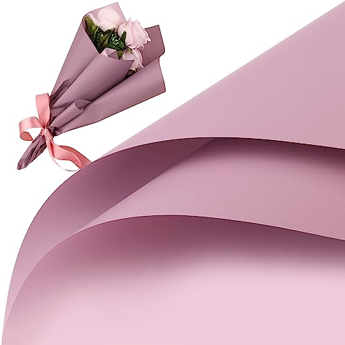 20 Blatt Blumen Geschenkpapier, 58x 58cm Blumenstrauß Geschenkpapier Doppelseitige Farbe Blumen Geschenkpapier für Hochzeit Abschlussfeier Valentinstag(Grau Lila & Hell Lila) von LUTER