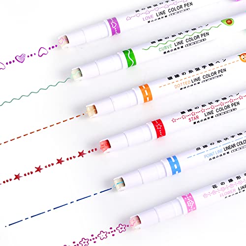 LUTER Curve Highlighter Pen Set, 6 Stück Farbig Curve Textmarker Geflogene Flügelstifte Textmarker Marker für Erwachsene Teenager Kinder Malen Schreiben Kartendekoration Malbuch Scrapbooking von LUTER