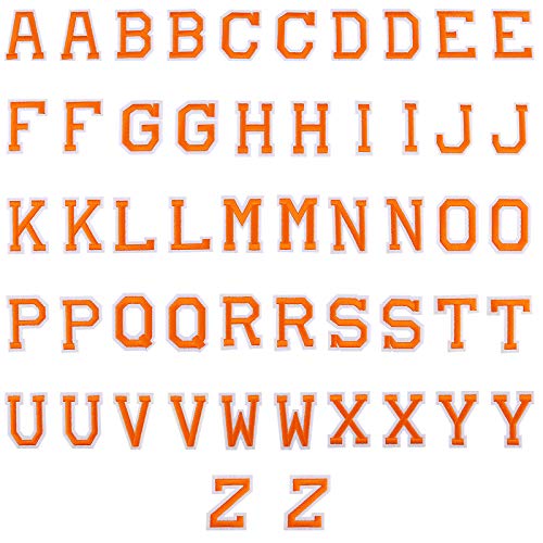 LUTER 52 Stück Aufbügeln von Buchstabenpatches Alphabet Applique Patches Nähen Sie Applikationen mit gestickten A-Z Letter dekorativen Reparaturpatches (Orange) von LUTER