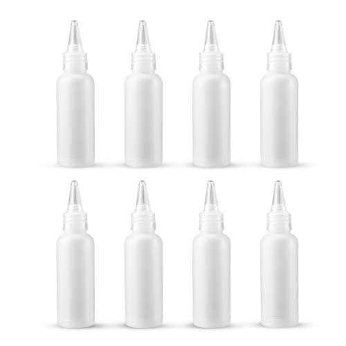 LUTER 8stk 60ml Kleine Quetschflaschen Durchsichtigen Kunststoff Mini Leere Quetschflaschen für Pigment, DIY, Kunst, Flüssigkeiten, Lotion, Handwerk, Kleber, Flugreisen von LUTER