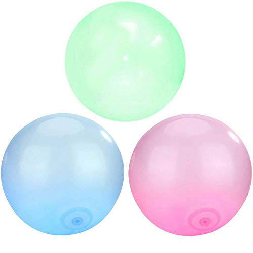 Aufblasbare 3-teilige Outdoor Fun Bubble Balls, transparenter TPR Bounce Ballon für Outdoor-Aktivitäten (3 PCS) von LUUFAN