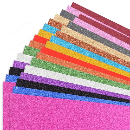 10 Stücke A4 Glitter Papier Cardstock, Hochwertiger Glitzerkarton, 10 Farben Glitter bunte Kunst Cardstock für DIY Geschenk-Box Dekorationen und Scrapbook Dekorationen (A) von LUVDECO