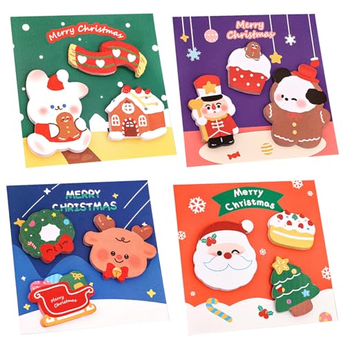 12 Pakete Weihnachten Klebrige Notizen Selbstklebende Weihnachten Haftnotizen Weihnachtsmann Haftnotizblöcke Weihnachtliche Sticky Memo Blöcke für Heim Studie Arbeiten Geschenke Deko von LUVDECO