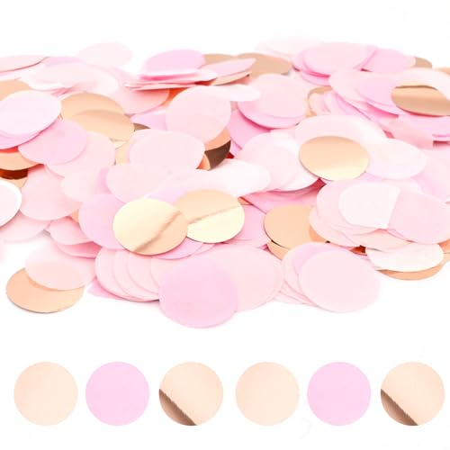 Konfetti Hochzeit Bunt Tischdeko 6000 Stück Konfetti Rund Confetti Streudeko Seidenpapier Papier Konfetti Punkte Partydeko für Geburtstag Versammlungen Party Baby Shower 1cm (Rosa) von LUVDECO