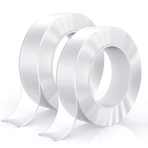 LUXECOVE 5 m doppelseitiges Klebeband, Nano-Klebeband, doppelseitiges Klebeband, 20 mm breit, wiederverwendbar, zum Aufhängen von Bildern, Postern, Teppichen und in der Küche, 2er-Pack von LUXECOVE