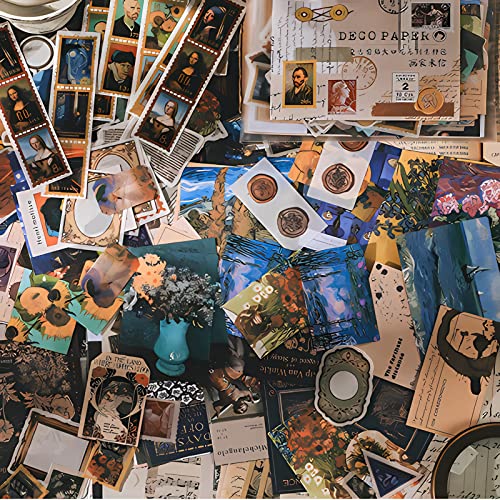 LUXIANDA Scrapbook-Papier 200 Stück – künstlerisches Thema Journaling Zubehör für Scrapbooking Bullet Journal Planer,Vintage Decoupage Papier Ephemera Aufkleber Collage Kit für Teenager und Erwachsene von LUXIANDA