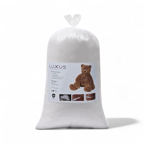 Luxus Füllwatte 1kg - Waschbar & Allergikerfreundlich - Bastelwatte, Kissenfüllung & Füllmaterial für Kissen, Watte für Wolkendecke & DIY Projekte, 95°C Waschbar, Oeko-Tex Zertifiziert von LUXUS WOHNKULTUR