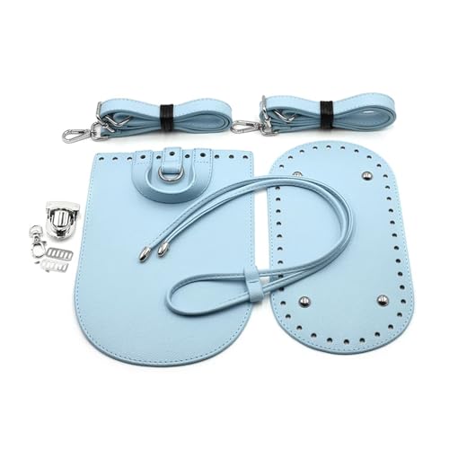 DIY Damen-Handtaschen-Bastelset 7pc Set handgemachte Tasche Boden Klappe Abdeckung Hardware for Taschen DIY Handtasche Shloulder Riemen for stricken Taschen Handtasche Umhängetaschen(Blue set) von LUYSGBXR