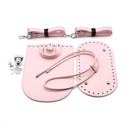 DIY Damen-Handtaschen-Bastelset 7pc Set handgemachte Tasche Boden Klappe Abdeckung Hardware for Taschen DIY Handtasche Shloulder Riemen for stricken Taschen Handtasche Umhängetaschen(Pink set) von LUYSGBXR