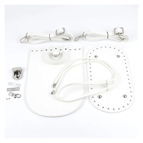 DIY Damen-Handtaschen-Bastelset 7pc Set handgemachte Tasche Boden Klappe Abdeckung Hardware for Taschen DIY Handtasche Shloulder Riemen for stricken Taschen Handtasche Umhängetaschen(White set) von LUYSGBXR