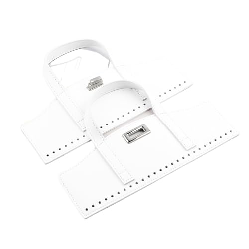 LUYSGBXR DIY Damen-Handtaschen-Bastelset 2 Stück abnehmbare PU-Leder-Taschengriff-Taschenabdeckung, Taschenzubehör, Taschenklappe, Ersatzzubehör for DIY-Handtasche(White) von LUYSGBXR