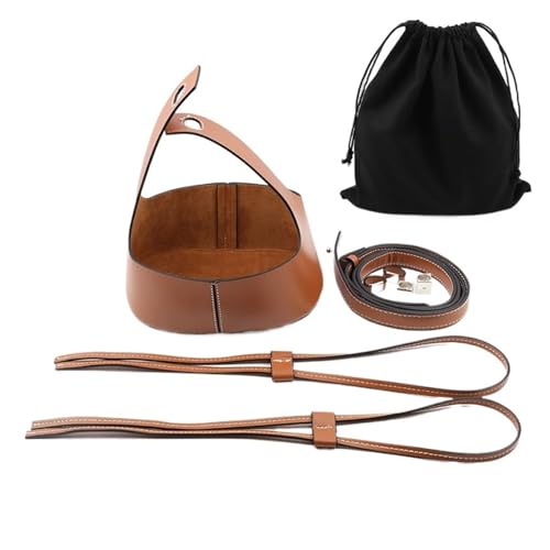 LUYSGBXR DIY Damen-Handtaschen-Bastelset DIY Leder Stricken häkeln Tasche Boden Basis for Schulter Schnalle Tasche Machen Set mit gewebten Taschengriff for DIY Handtasche(Brown and Black) von LUYSGBXR