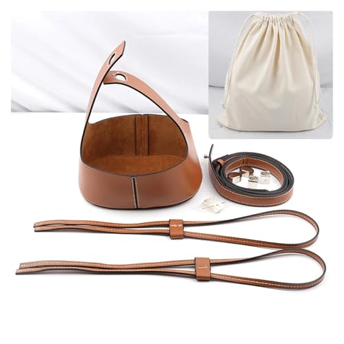 LUYSGBXR DIY Damen-Handtaschen-Bastelset DIY Leder Stricken häkeln Tasche Boden Basis for Schulter Schnalle Tasche Machen Set mit gewebten Taschengriff for DIY Handtasche(Brown and beige) von LUYSGBXR