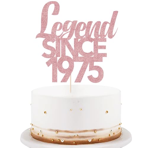 Awesome since 1994 Cake Topper 30th Birthday Happy Birthday Cake Topper Men and Women Cheer 30 Years Old Handmade Black Glitter Cake Decoration (Legend since Rose Gold, 1975) von LVEUD