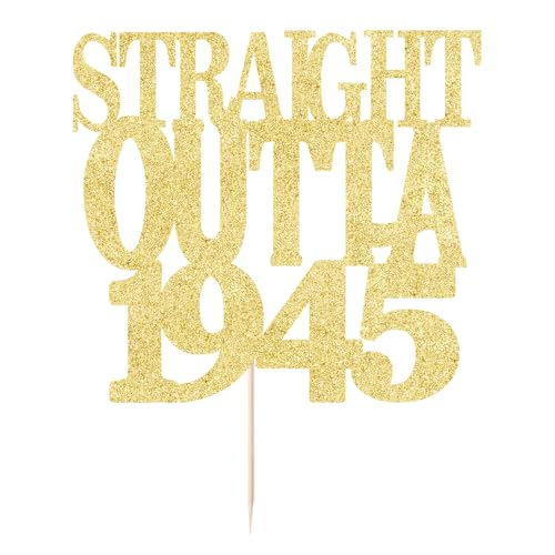 Black Flash Straight Outta 1955 Cake Topper Happy 70th Birthday Cake Topper Cheer 70th Cake Topper 70 and Fabulous Cake Decoration 70th Birthday/Wedding Party (Straight Outta Gold, 1945) von LVEUD