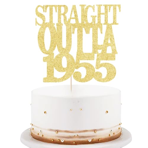 Black Flash Straight Outta 1955 Cake Topper Happy 70th Birthday Cake Topper Cheer 70th Cake Topper 70 and Fabulous Cake Decoration 70th Birthday/Wedding Party (Straight Outta Gold, 1955) von LVEUD