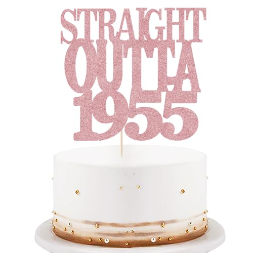 Black Flash Straight Outta 1955 Cake Topper Happy 70th Birthday Cake Topper Cheer 70th Cake Topper 70 and Fabulous Cake Decoration 70th Birthday/Wedding Party (Straight Outta Rose Gold, 1955) von LVEUD