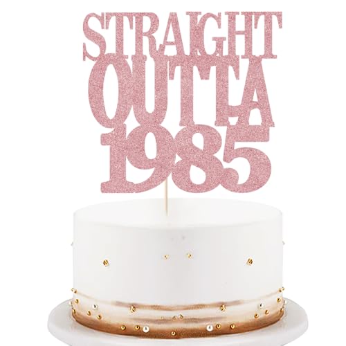 Black Flash Straight Outta 1955 Cake Topper Happy 70th Birthday Cake Topper Cheer 70th Cake Topper 70 and Fabulous Cake Decoration 70th Birthday/Wedding Party (Straight Outta Rose Gold, 1985) von LVEUD