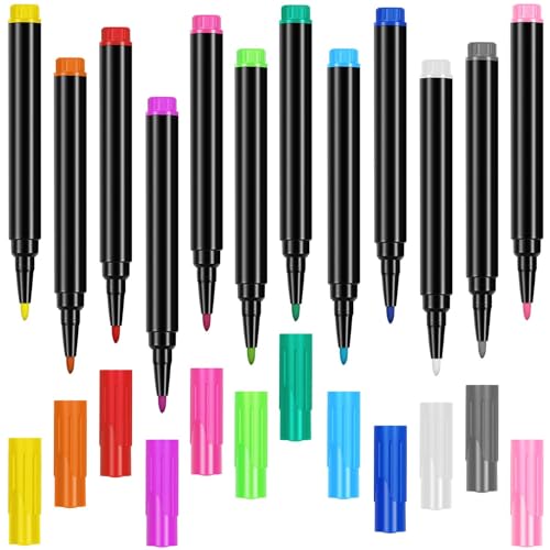 12 Stück Löschbare Kreidemarker, Acrylstifte Marker 12 Farben Flüssigkreidemarker für Acryl-Kalender, Tafel, Whiteboard, Fenster, Spiegel von LVNRIDS