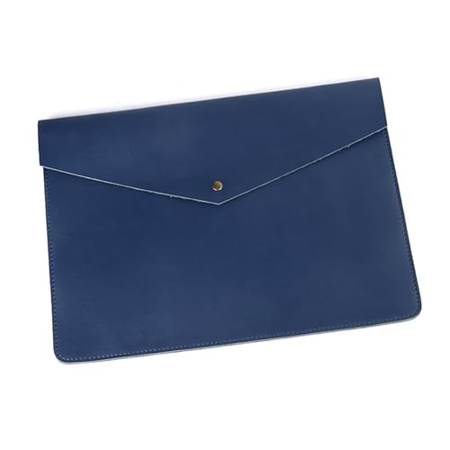 Dokumententasche aus Leder, Computertasche, Business-Clutch, Leder-Dokumententasche, Dokumenten-Organizer (blau) von LVUNZJCA