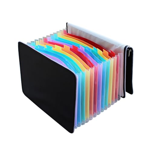 LVUNZJCA Akkordeon Dokumententasche Organ Bag Mehrschicht-Organizer-Clip Notiz-Sortier- und Organisationsclip(Black,38 Layers) von LVUNZJCA