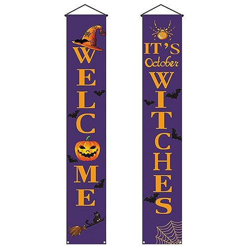 LVUNZJCA Halloween Banner Halloween Couplets Patio Feiertags-Party-Dekorationen Banner Halloween Türbanner von LVUNZJCA