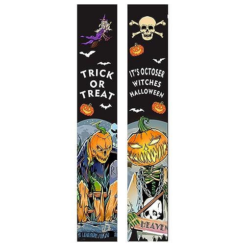 LVUNZJCA Halloween Banner Halloween Skelett Party Dekor Türvorhang Banner Couplet Halloween Türbanner von LVUNZJCA