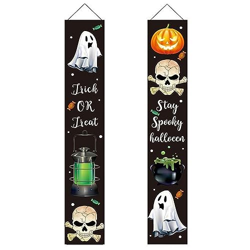 LVUNZJCA Halloween Banner Hintergrund Banner Home Patio Halloween Party Atmosphäre Halloween Türbanner von LVUNZJCA