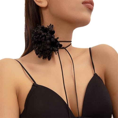 LVUNZJCA Halskette für Frauen Leder-Wachslinie-Halskette for Damen, Sommer, verstellbare Knoten-Halskette für Geburtstag(Black) von LVUNZJCA