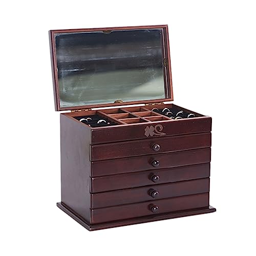 LVUNZJCA Schmuckschatulle aus Holz Vintage Holz Schmuck Aufbewahrungsbox Kommode Organizer Box Schmuck Organizer von LVUNZJCA