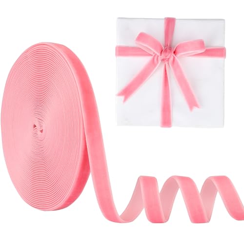 Samtband, 1,9 cm, einseitig, 9,1 m, Rosa, 10 m von LVYOUIF