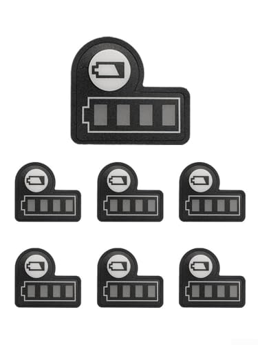 10 Stück Akku-LED-Schlüsselaufkleber, Batteriekapazität, LED-Schlüsselaufkleber für 18 V 14,4 V Lithium-Batterie BL1830 BL1430, Schwarz von LVYXON