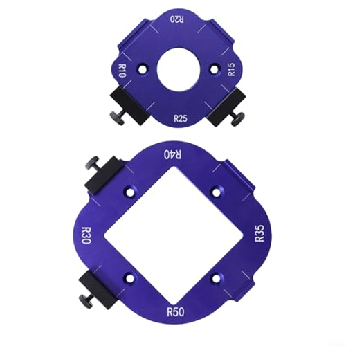 Eckenpositionierungskanten-Set für Holzbearbeitung, runde R-Eck-Radius-Schablone, Aluminiumlegierung, Vorrichtung, R10-R25, R30-R50, mit klaren Skalen für genaue Messung, 2 Stück von LVYXON