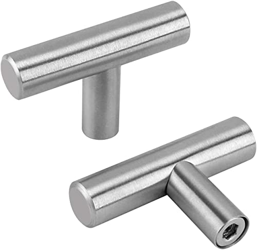 LVYXON 2 PCS Möbelgriff 50mm Edelstahl T Schrankgriff Stangengriff für Tür Küchenschrank Kleiderschrank Griff Rostfrei Türgriffe Küche Griffe, Silber von LVYXON