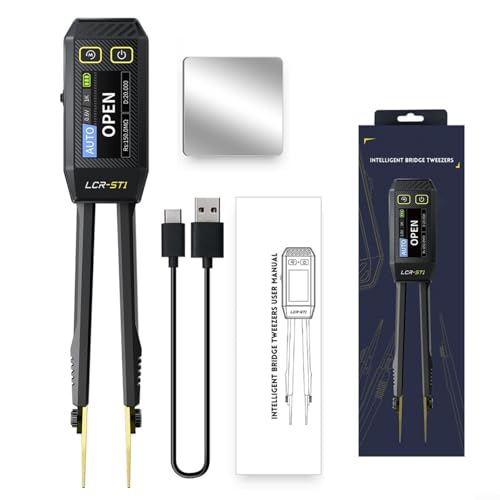 LVYXON Intelligente Pinzettenbrücke, LCR-ST1 Digitales BridgeMeter Hochpräzises LCR-Messgerät, Pinzette, intelligente Pinzette, Dreifrequenz-Test, 2,9 cm HD-Farbdisplay von LVYXON