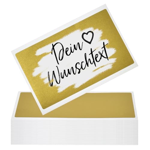 50 x Goldene Rubbelaufkleber in 5.8x3.5cm - Rubbellose selber machen - Ideal für Gutschein, Adventskalender, Rubbellos, Goldenes Ticket, Rubbeletiketten, Rubbel Sticker, Geschenke, Weihnachten von LVZONGXIN