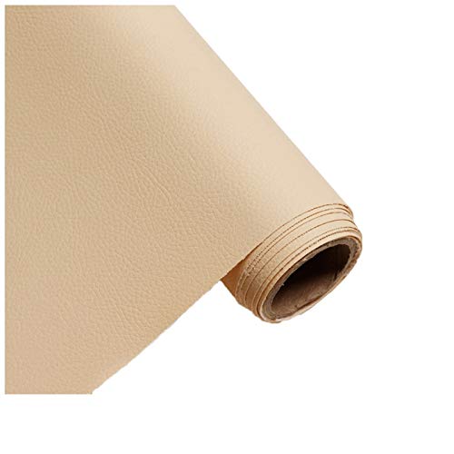 Kunstleder Leder Lederimitat Kunstleder Stoff, Robuster PU Premium Bezugstoff, Möbelstoff zum Polstern und Beziehen, Weiches Kunstleder PU Premium Qualität Polsterstoff(Farbe: Dunkelrot)(Cream,1.6X2m) von LWDXMYKW