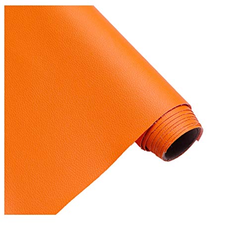 Kunstleder Leder Lederimitat Kunstleder Stoff, Robuster PU Premium Bezugstoff, Möbelstoff zum Polstern und Beziehen, Weiches Kunstleder PU Premium Qualität Polsterstoff(Farbe: Dunkelrot)(Oranje,1.6X5m von LWDXMYKW