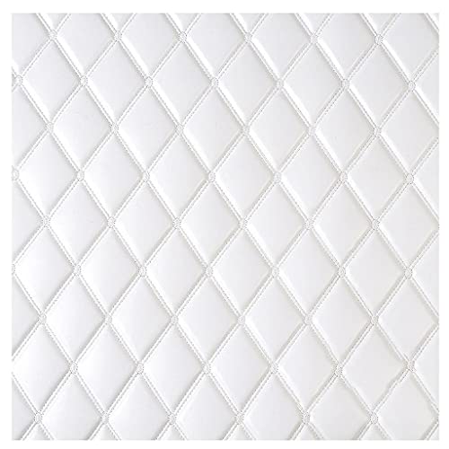 Kunstleder PVC Gesteppt Kaschiert Leder Kunstleder Polsterstoff Gesteppt Kaschiert Meterware Möbelstoff Dekostoff Polsterstoff Meterware für Schrank Ledertasche Autositz Sofa Möbel Repara(White10,1.38 von LWDXMYKW