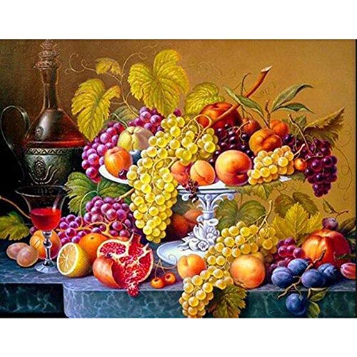 Diamond Painting Obst- Und Weinflaschen Diamant Painting Bilder,5D Diamant Painting Erwachsene Kunst Handwerksbedarf ,Diamond Painting Set Full Wand Und Eingang Dekorationen 30X40Cm,Diamant Bilder von LWLFC