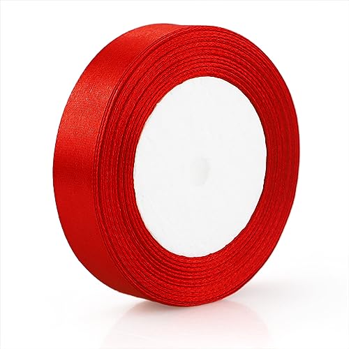 22m x 20mm Geschenkband Rot, Rotes Band Schleifenband Rot Satinband Rot Geschenkband Breit Dekoband für Hochzeit Dekoration Geburtstag von LWMLWM