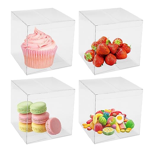 LWMLWM 10 STÜCKE 12x12x12 cm Klare Würfel Hochzeitsbevorzugungskästen Große PVC Transparente Würfel Geschenkboxen mit Schutzfilm für Süßigkeiten Schokolade Valentinstag von LWMLWM